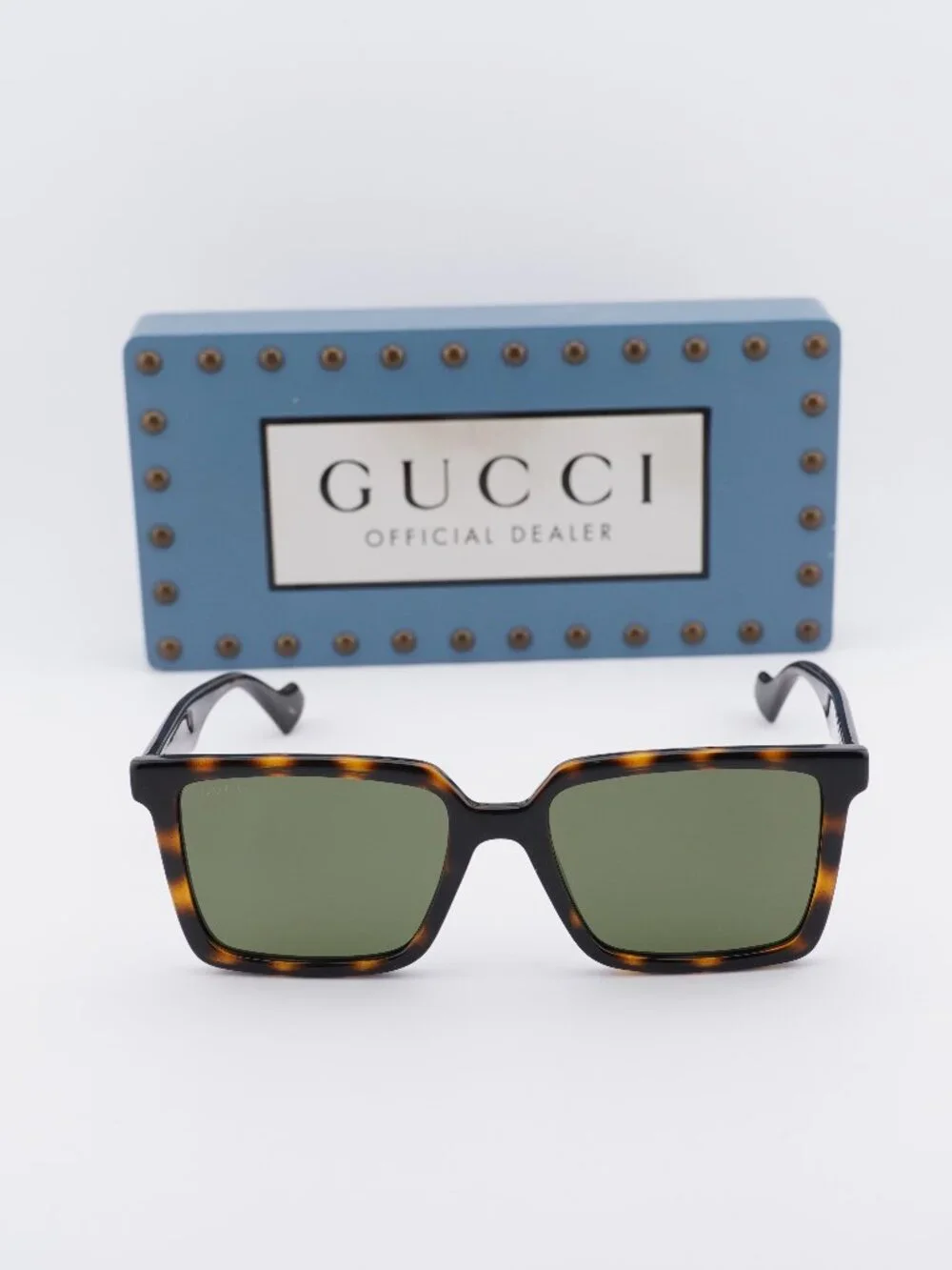 Gucci GG1540S 002 Square Sunglasses - Havana / Green